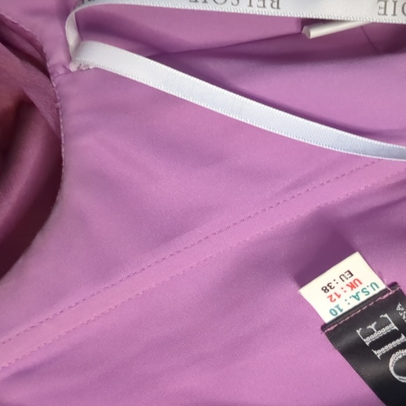 BELSOIE* prom gown size 10, lavender grape EUC. Chiffon sleeves, lined, boning - Picture 10 of 10